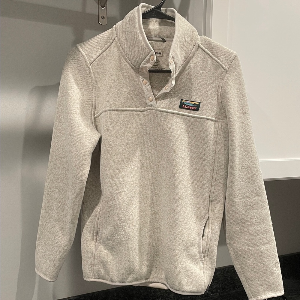 L.L. Bean Oatmeal Fleece Pullover